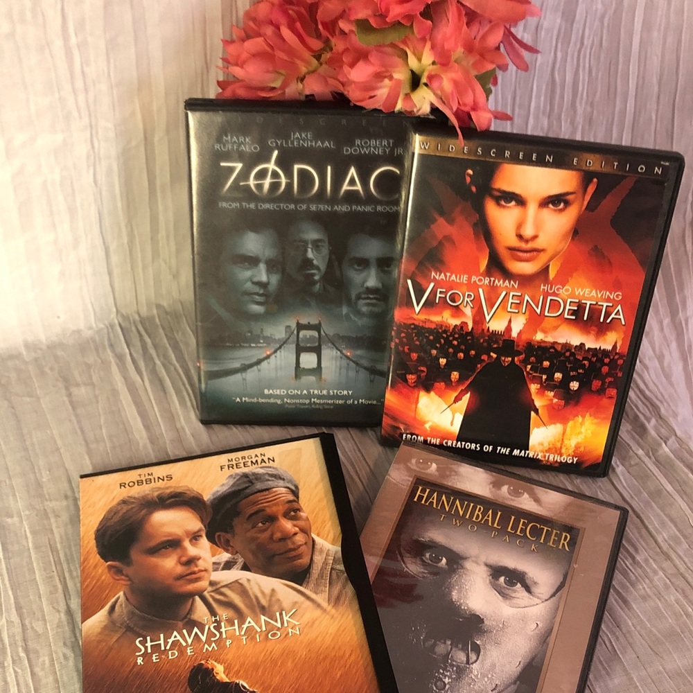 THRILLER SUSPENSE MYSTERY DYSTOPIAN lot 4 DVDs movies -Zodiac, Hannibal Lecter +